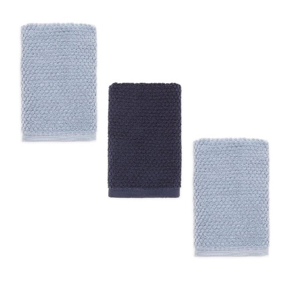 Wild Sage Other - Wild Sage Savannah Quick Dry 90% Cotton HAND TOWELS = 2 Blue Fog + 1 Bijou Blue
